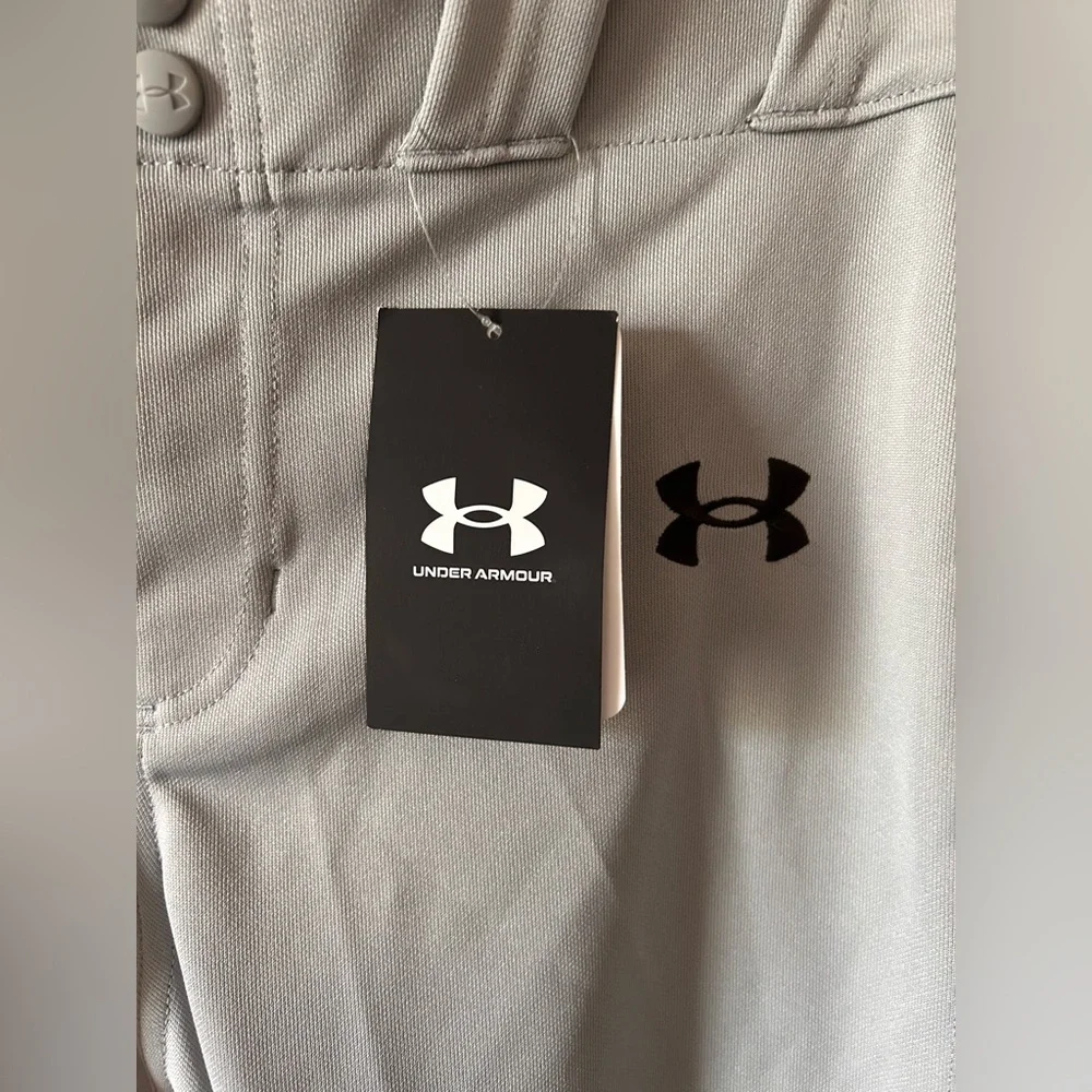 Under Armour Boys Youth Grey Baseball Pants Size YL/JG/J-G NWT‎